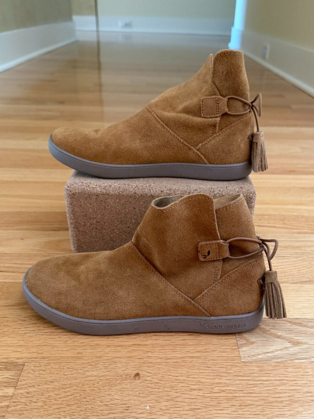 Koolaburra Skyller Chestnut Suede Tassel Booties 1092579 Size 6